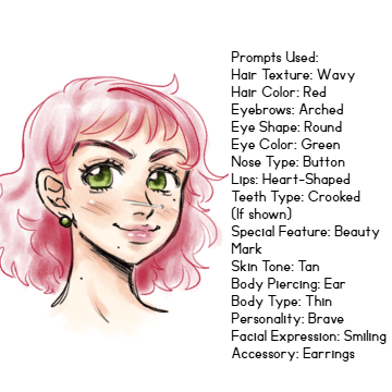 Purple hair girl, visual example of prompts used